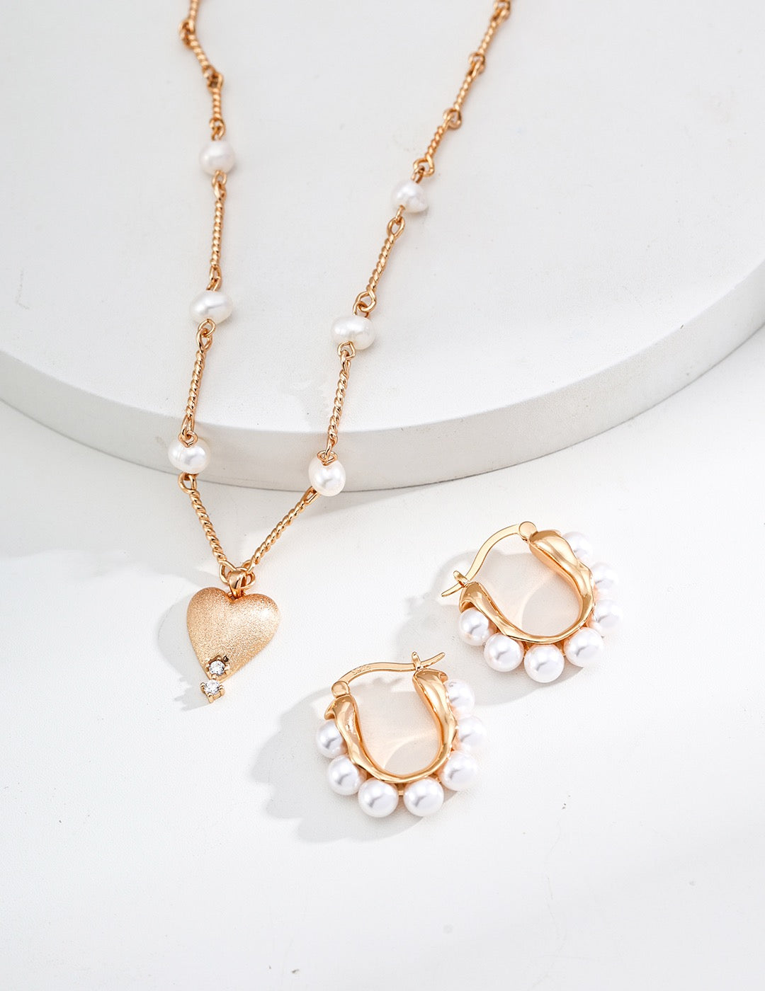 S925 Silver Simple Natural Pearl Frosted Pendant Necklace