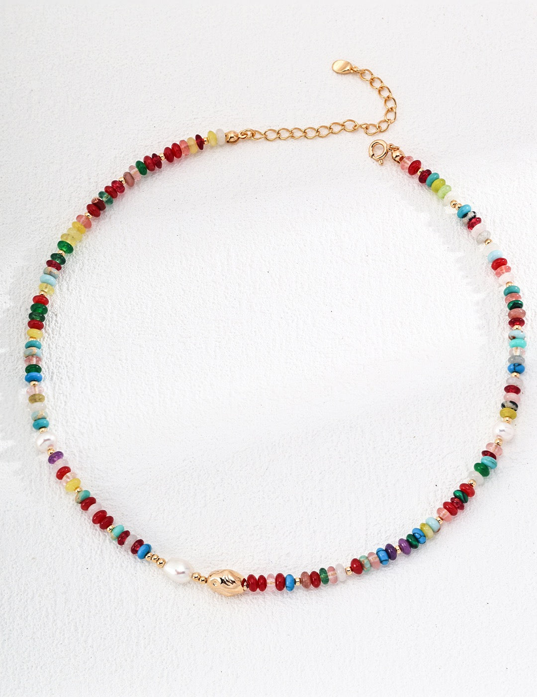 S925 Silver Pearl Dopamine Color Stone Necklace Earrings