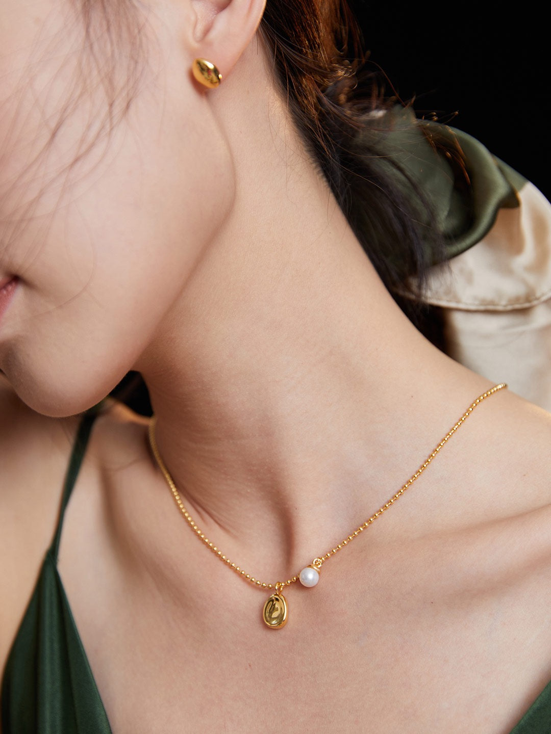 S925 Silver Simple Pearl Clavicle Necklace
