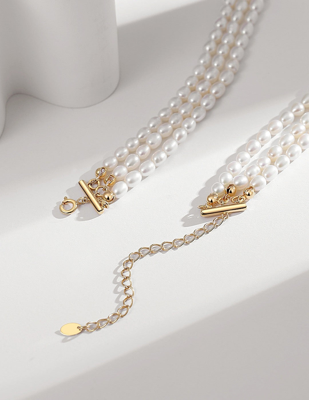 S925 Silver Rice Pearl Necklace