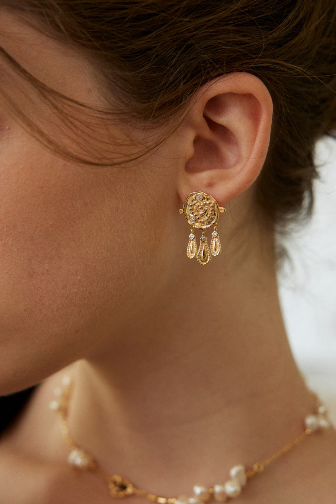 S925 Silver Vintage Zircon Earrings