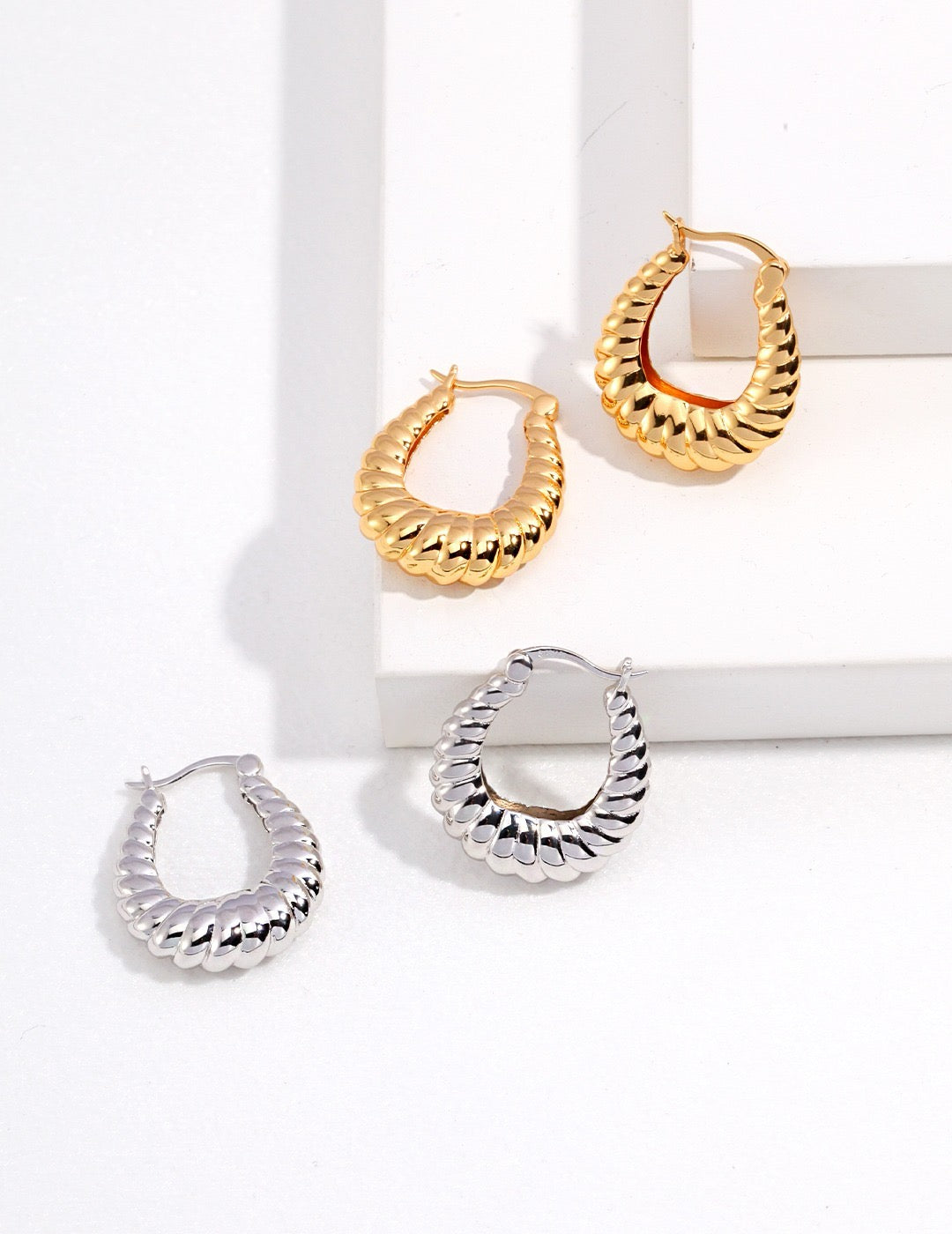 Textured S925 Silver Earrings