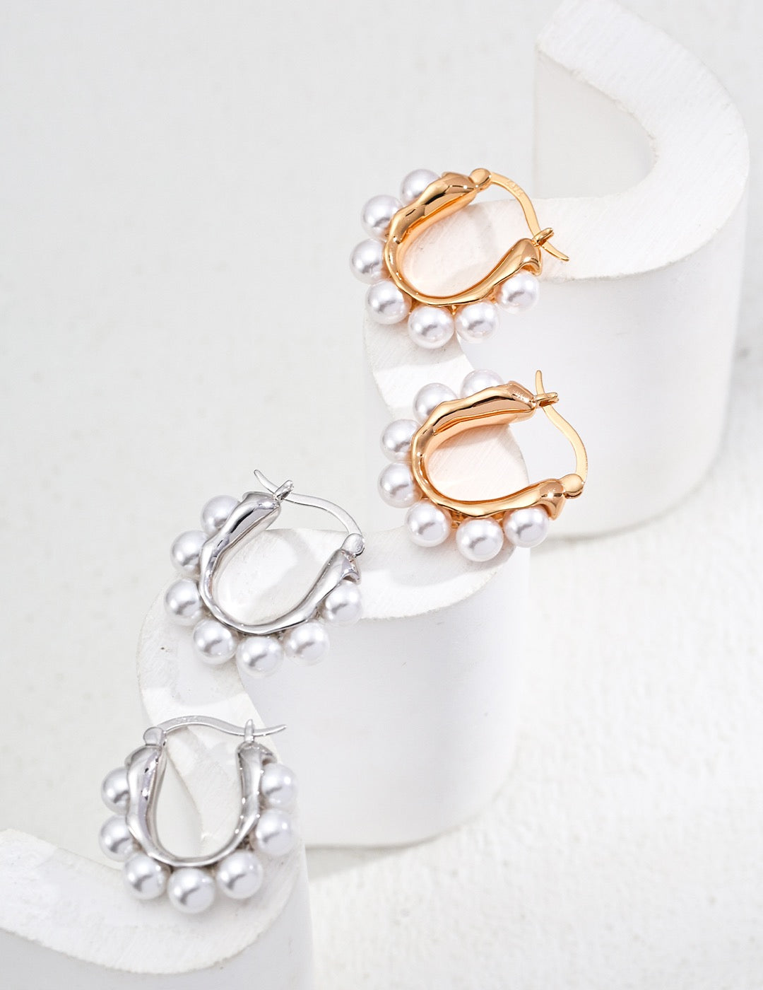 S925 Silver Simple Imitation Pearl Earrings