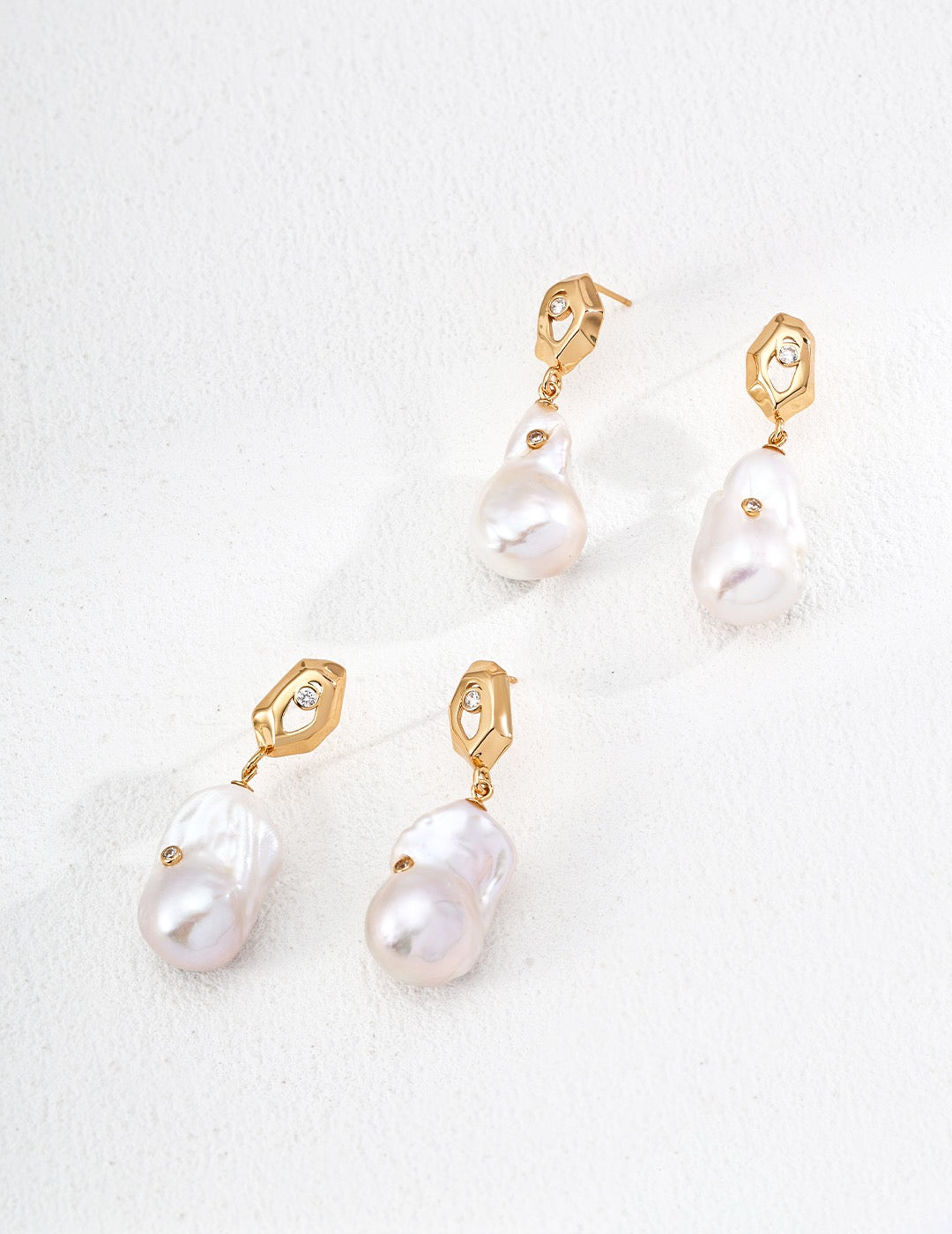 S925 Silver Natural Baroque Pearl Earrings