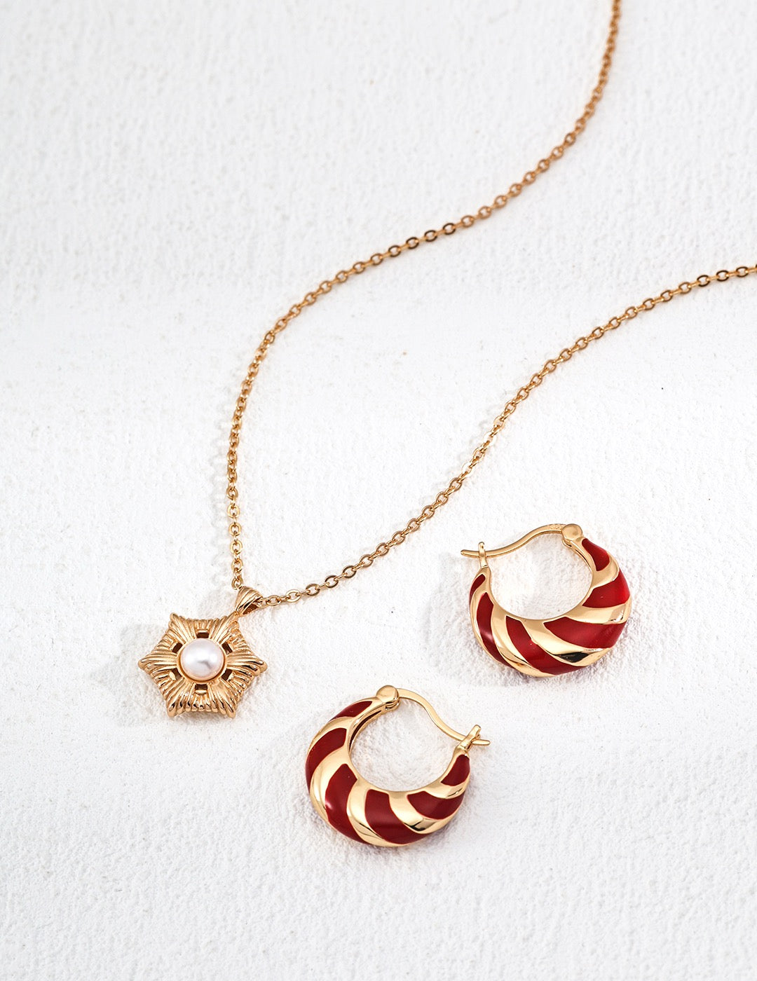 S925 Silver Simple Red Glaze Drop Earrings