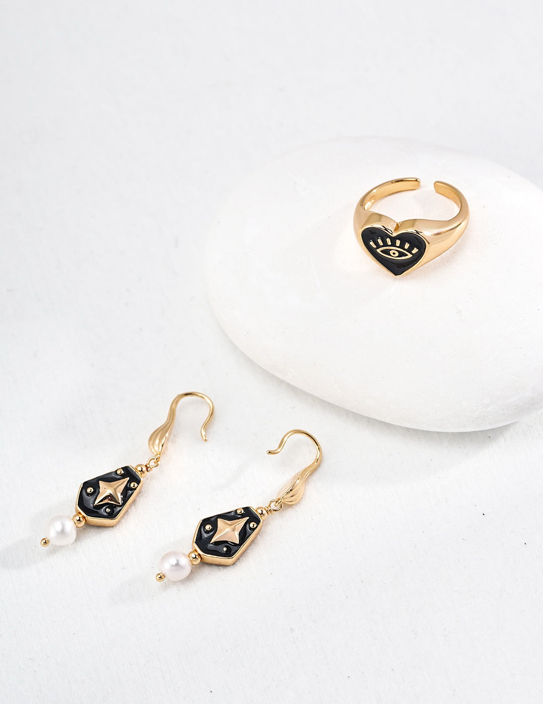 S925 Silver Drip Glaze Pearl Earrings