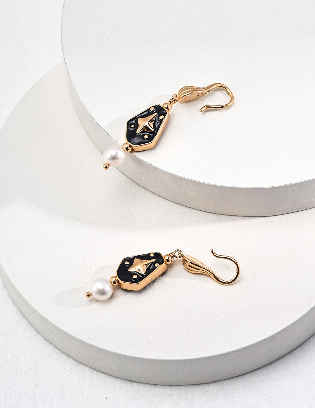 S925 Silver Drip Glaze Pearl Earrings