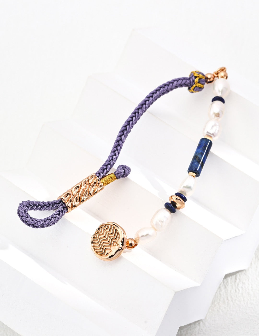 S925 Silver Pearl Lapis Lazuli Bracelet