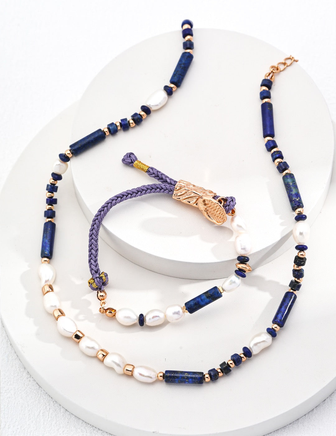 S925 Silver Pearl Lapis Lazuli Bracelet