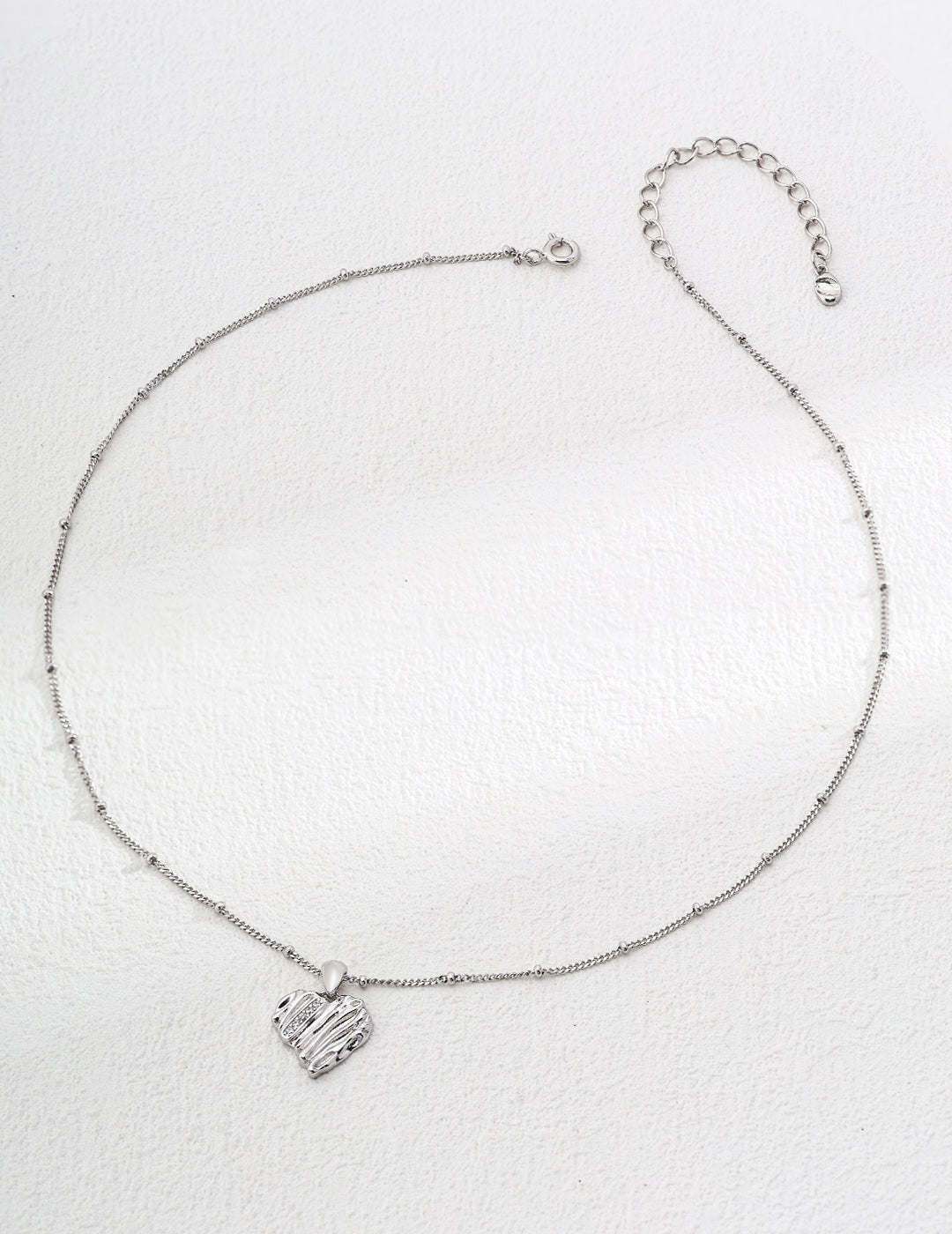 S925 Silver Simple Heart Shape Earrings Necklace