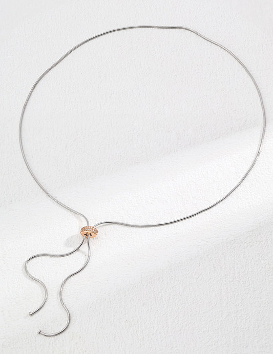 S925 Silver Retro Design Zircon Necklace