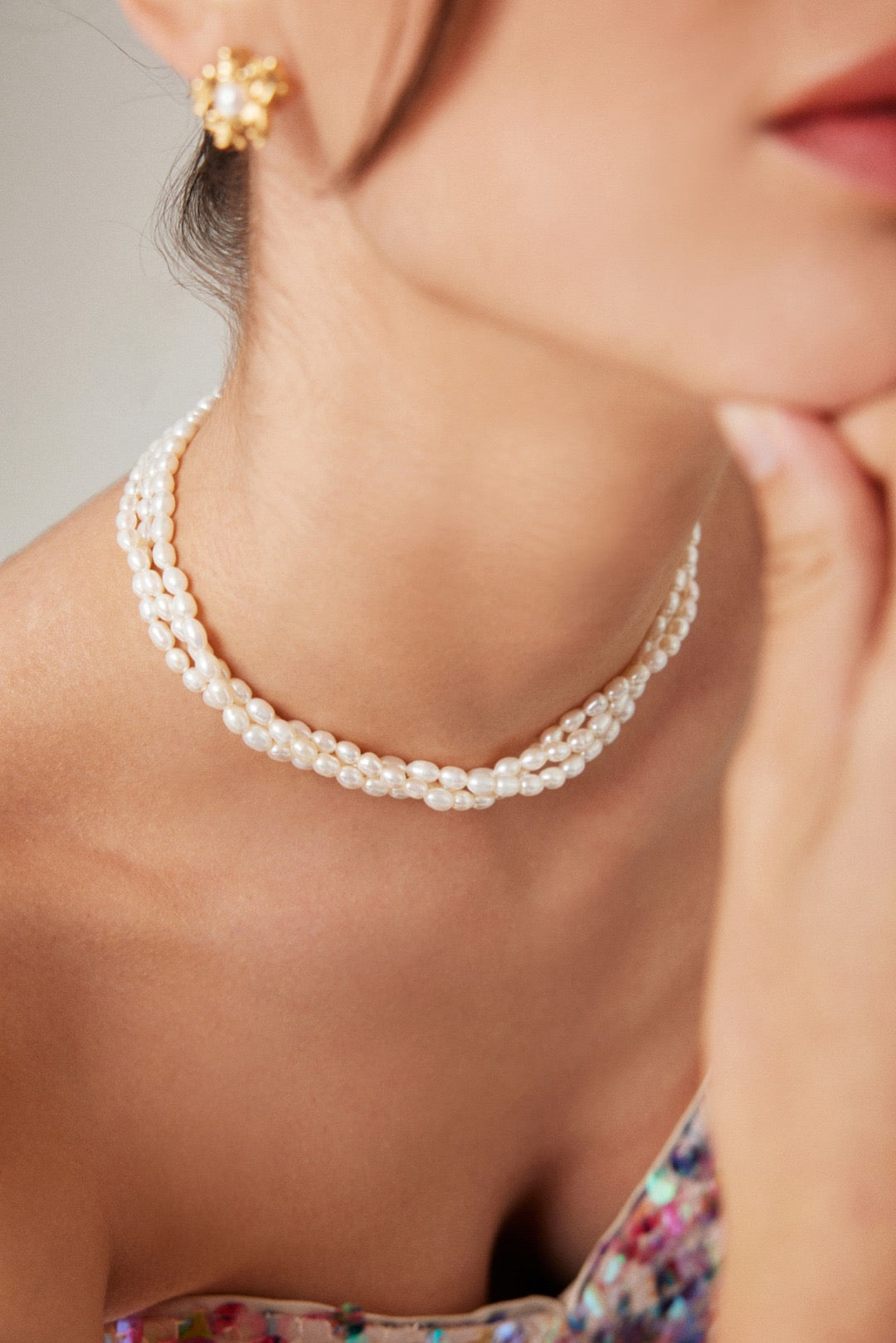 S925 Silver Rice Pearl Necklace