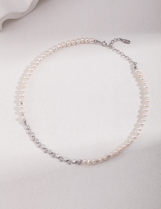 S925 Silver Pearl Necklace, Simple And Advanced