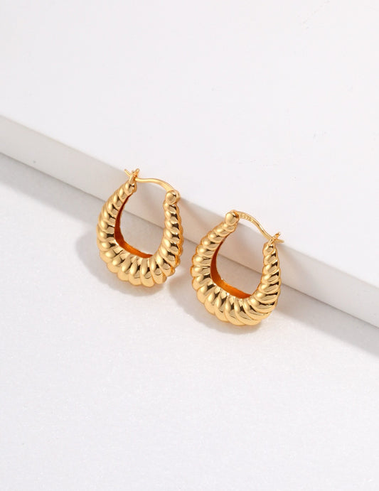 Textured S925 Silver Earrings