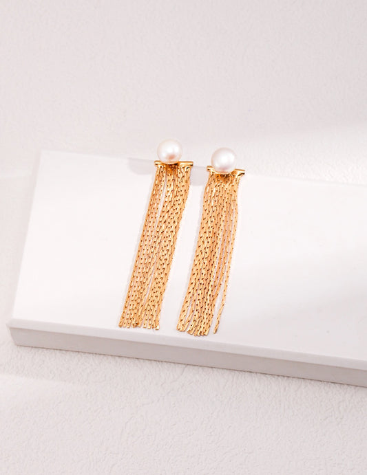 S925 Silver Tassel Earrings