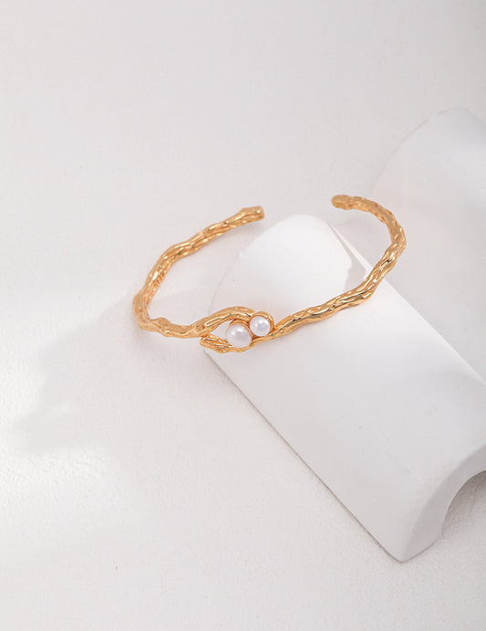 S925 Silver Vintage Gold Bracelet (adjustable)