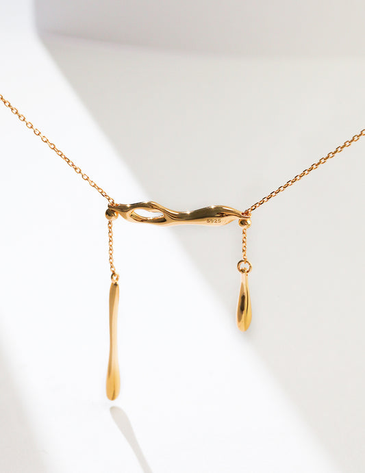 Sterling Silver Teardrop Necklace (Adjustable Length)
