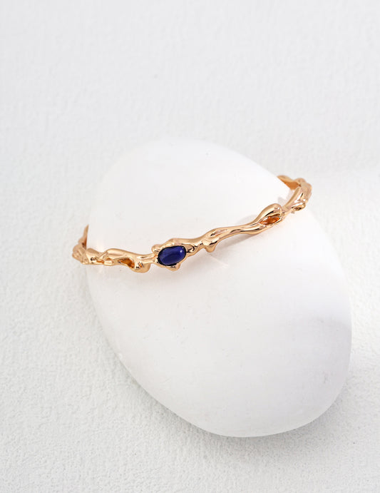 925 Silver Lapis Lazuli Bracelet (Adjustable)