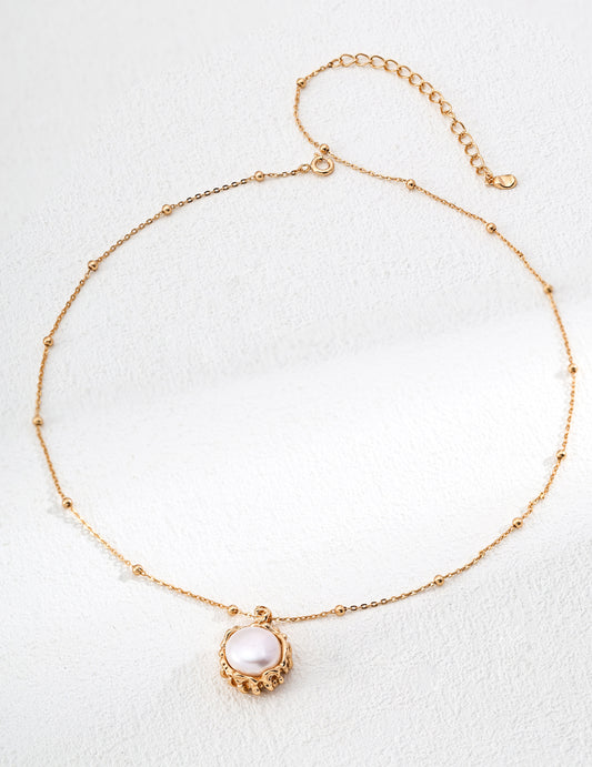 925 Silver Pearl Necklace (Adjustable Length)